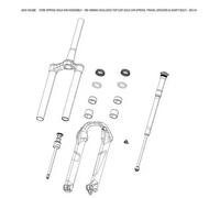 Kit pistone forcella Rockshox 35s A1 2021 Soloair 100-160mm Nero