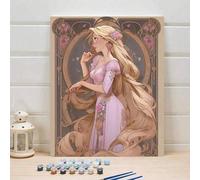 Kit pittura ad olio personalizzato fai da te a tema Rapunzel, set di pittura artistica, utilizzato per la decorazione della camera da letto e della parete, il miglior regalo per gli amici, 40*50cm 40*