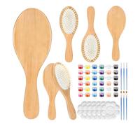 Kit pittura spazzole capelli legno | Kit Fai Da Te Spazzole per Capelli - il Pettine di Legno - Per appassionati di artigianato, donne, principianti d'arte, organizzatori di feste, famiglie, feste
