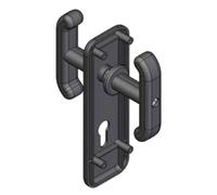Kit placca e maniglie 0433.E800 per serratura basculante interasse 70 mm Prefer