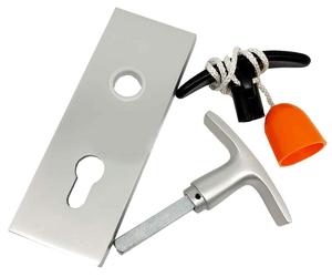 Kit placca e maniglie per serratura basculante Assa Abloy per Nemef