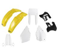 Kit plastica completo UFO, protezione forcella Suzuki RM 125 '96-98 giallo/bi...