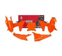 KIT PLASTICHE 6 PEZZI CON COPERCHIO CASSA FILTRO KTM SX/SX-F COLORE ARANCIO FLIO NERO