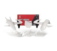 KIT PLASTICHE 7 PEZZI (CON COPERCHIO CASSA FILTRO E CORNICE PORTA FARO PARA STELI) KTM EXC EXC-F COLORE BIANCO NERO