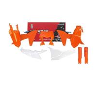 KIT PLASTICHE 7 PEZZI (CON COPERCHIO CASSA FILTRO E CORNICE PORTA FARO PARA STELI) KTM EXC EXC-F COLORE ORIGINALE 2024