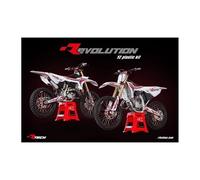 KIT PLASTICHE 7 PEZZI CON SERBATOIO-TAPPO SERBATOIO-ADATTATORE TABELLA ANTERIORE YAMAHA GIALLO FLUO