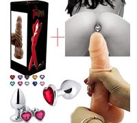 Kit plug ANAL butt anale sadomaso + Dildo a ventosa fallo super realistico 23x4