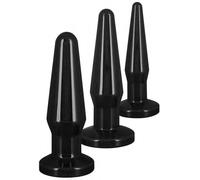Kit plug butt anale mini maxi set dilatatore dildo fallo liscio morbido black