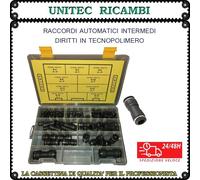 Kit pneumatica raccordo automatico intermedio dritto tecnopolimero scatola 52pz.