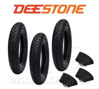 KIT PNEUMATICI DEESTONE 3.50-10 + CAMERE PIAGGIO VESPA PX 125 150 200 ARCOBALENO