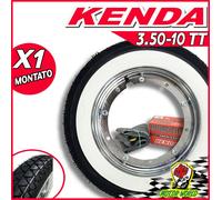 KIT pneumatico + cerchio + camera Kenda K333 fascia bianca 3.50-10 Vespa PX