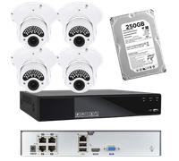 KIT PoE NVR 4 canali 5MP con 4 telecamere 2MP 2,8 - 12mm Ottica Varifocale dome