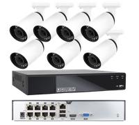 KIT PoE NVR 8 canali 5MP con 4-8 telecamere varifocale motorizzata 2,7-13mm 2MP