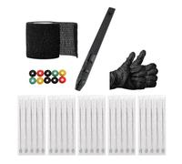 Kit poke stick per tatuaggi, benda autoadesiva con aghi 1 3 5 7 9RL per tatuatore (nero)