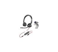 Kit Poly Studio P5 con Blackwire 3325 (Plantronics) - Videocamera per videoconferenze HD 1080p - Kit USB-A con cuffia cablata audio stereo e webcam professionale