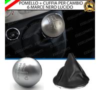 KIT POMELLO CAMBIO GRIGIO SATINATO 5 MARCE + CUFFIA IN SIMILPELLE ABARTH 500