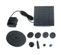 Kit pompa a fontana solare con pannello, pompa dell'acqua da 1,5 W, cavo da 3 m e 4 ugelli per vasca per uccelli, stagno all'aperto, patio, giardino e acquario