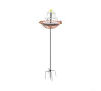 Kit pompa a fontana solare da giardino con supporto per vasca per uccelli, in metallo e acqua esterna, facile da installare, decorazione per cortile, altezza 80 cm, rosa