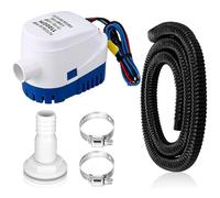 Kit pompa di sentina automatica 1-1/8" 12V 100GPH pompa di sentina per barca con tubo flessibile e fascette per tubo, raccordo universale per piscine e barche