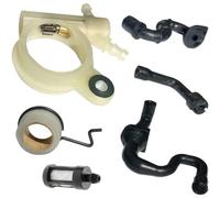 Kit pompa olio con tubo di ingresso e scarico e turbina per motosega Ms251 e 251c compatibile Robusto pezzo di ricambio in ferro per un flusso affidabile dell'olio e facile montaggio in nero (C)