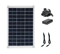 Kit pompa per laghetto ad energia solare da 50 W con portata di 800 l/h, pompa per fontana d'acqua con pannello monocristallino, per giardino, piscina, acquario, CC 12 V, circolazione a basso rumore