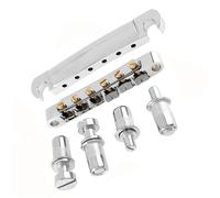 Kit ponte per chitarra elettrica Accessori Per Parti Di Chitarra Elettrica Con Rullo Di Bloccaggio A Sella Per Ponte Con Cordiera Per Chitarra Elettrica In Lega Di Zinco (Color : Silver)