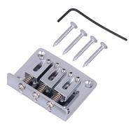 Kit ponte per chitarra elettrica Assemblaggio Di Selle Per Ponte Per Chitarra Elettrica A 3 Corde Con 1 Chiave E 4 Viti Kit Di Parti Per Chitarra (Color : Silver)