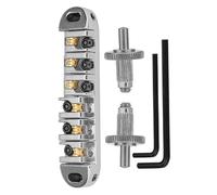 Kit ponte per chitarra elettrica Kit Ponte A Sella A Rulli Ponte Cordiera Ponte Di Bloccaggio Ponte A Sella A Rulli Per Chitarra (Color : Silver)