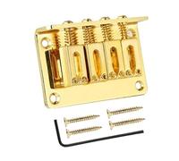 Kit ponte per chitarra elettrica Pezzi Di Ricambio Per Ponte Hard-tail Cromato A 4 Corde Per Chitarre Elettriche Nere (Color : Gold)