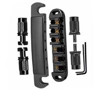Kit ponte per chitarra elettrica Piastra Con Coulisse Per Ponte Per Chitarra Elettrica Split Bridge Ball Roller 6 Corde (Color : Black)