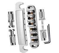 Kit ponte per chitarra elettrica Piastra Con Coulisse Per Ponte Per Chitarra Elettrica Split Bridge Ball Roller 6 Corde (Color : Silver)