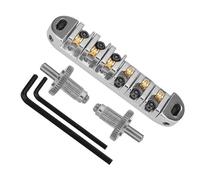 Kit ponte per chitarra elettrica Roller Saddle Guitar Bridge Roller Saddles Chitarra Elettrica In Lega Di Zinco Argento Rame Nero (Color : Silver)