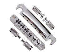Kit ponte per chitarra elettrica Set Di Accessori Di Ricambio Per Chitarra Elettrica, Ponte A Rulli Di Bloccaggio E Cordiera Cromata Per Chitarra (Color : Silver)