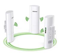 Kit ponte wireless da 3 pezzi, punti gigabit a 2 punti esterni WiFi per espansione della rete wireless, 5.8G a lungo raggio CPE da WiFi ad alta velocità con porta LAN da 1000 Mbps, 16dBi 3 km