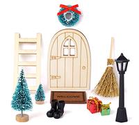 Kit Porta dell Elfo Gnomo di Natale, 11pcs Accessori Elfo Casetta delle Bambole di Natale per Bambini Regalo di Natale, Decorazioni Casa di Natale