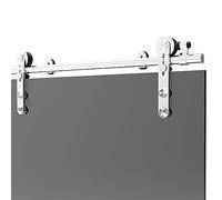 Kit Porta Scorrevole da 5FT / 152 cm con Binario Scorrevole, Acciaio inossidabile Armadi Scorrevoli Kit, per Porta Scorrevole a Vetro Singolo