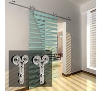 Kit Porta Scorrevole da 9FT / 274 cm con Binario Scorrevole, Acciaio inossidabile Armadi Scorrevoli Kit , per Porta Scorrevole a Vetro Singolo