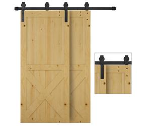 Kit Porta Scorrevole In Acciaio Con Binario, Rulli, Fermi, Guide, Bulloni E Viti, 200x0.6x4 Cm, Nero