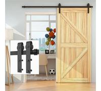 Kit porta scorrevole, Kit ferramenta for porta da fienile Upgrade4-10FT con fermaporta silenzioso, facile installare, scorrevole giuntata 5 pezzi binario adatto 40(8FT(249CM))