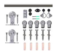 Kit Porta Scorrevole, Kit ferramenta for porta scorrevole 6FT/183CM, accessori for porta scorrevole in acciaio inossidabile, guida, set for porta singola in legno