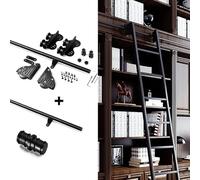 Kit Porta Scorrevole Retrattile Senza Scala 3,3 Piedi-20 Piedi Tubo Rotondo Scala Mobile per Casa Loft Interno con Ruote A Rulli A Pavimento Estensione Essories, 10ft/300cm Track Kit