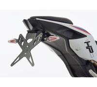 Kit porta targa PROTECH con riflettore e piastra leggera acciaio inossidabile/alluminio verniciato a polvere nero, nero