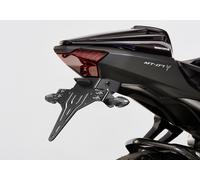Kit porta targa PROTECH, incluso riflettore e piastra leggera in acciaio inossidabile in polvere, nero in acciaio inox, nero