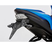 Kit porta targa PROTECH, incluso riflettore e piastra leggera in acciaio inossidabile in polvere, nero in acciaio inox, nero
