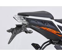 Kit porta targa PROTECH, incluso riflettore e piastra leggera in acciaio inossidabile in polvere, nero in acciaio inox, nero