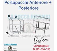 Kit Portapacchi Cromato Vespa PX 125 / 150 / 200 Anteriore + Posteriore
