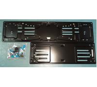 KIT PORTATARGA ACCIAIO NERO ANT.+POST. COMPLETO DI FISSAGGI PER VETTURA DAL 99→
