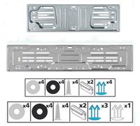 Kit Portatarga Anteriore e Posteriore Auto in Acciaio Grigio con Viti dal 1999