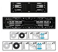 Kit Portatarga Anteriore e Posteriore per Auto in Acciaio Nero Auto dal 1999