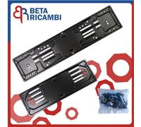 Kit Portatarga Auto Anteriore e Posteriore In Acciaio Nero Con Viti e Fissaggi